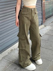 Vintage 90s Green Cargo Jeans