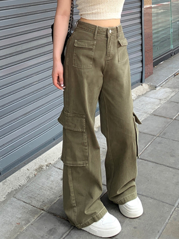 Vintage 90s Green Cargo Jeans