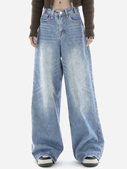 Blue Wash Baggy Boyfriend Jeans