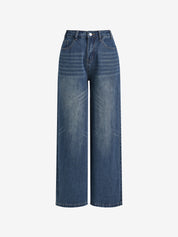 Blue Wash Baggy Boyfriend Jeans