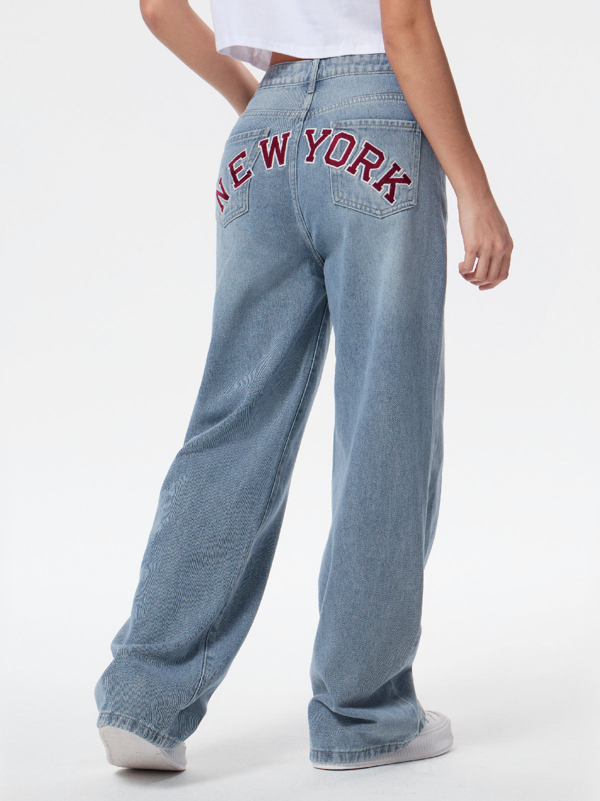 Back Embroidered Baggy Boyfriend Jeans