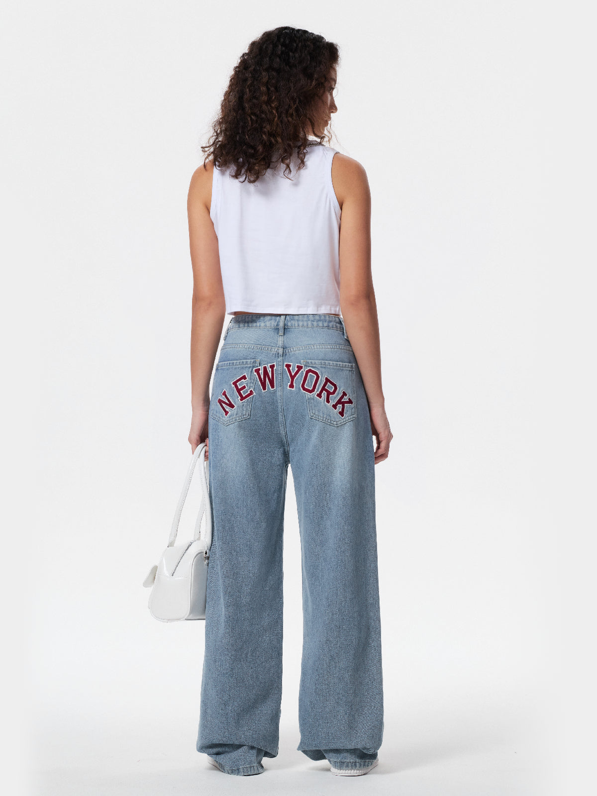 Back Embroidered Baggy Boyfriend Jeans