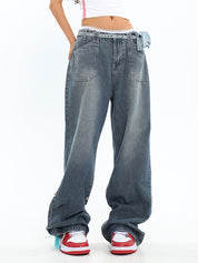 Denim Blue Baggy Boyfriend Jeans