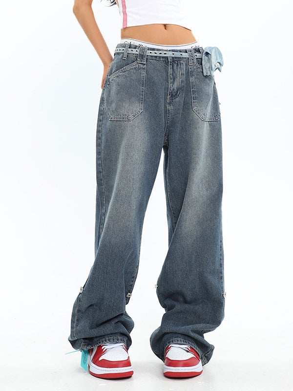 Denim Blue Baggy Boyfriend Jeans