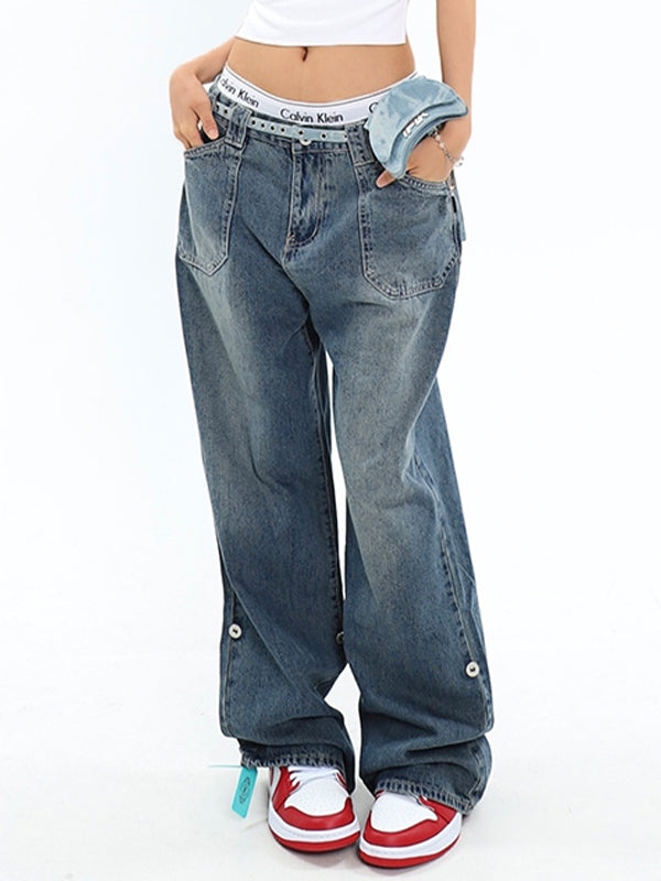 Denim Blue Baggy Boyfriend Jeans