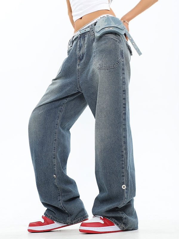 Denim Blue Baggy Boyfriend Jeans