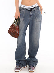 Denim Blue Baggy Boyfriend Jeans