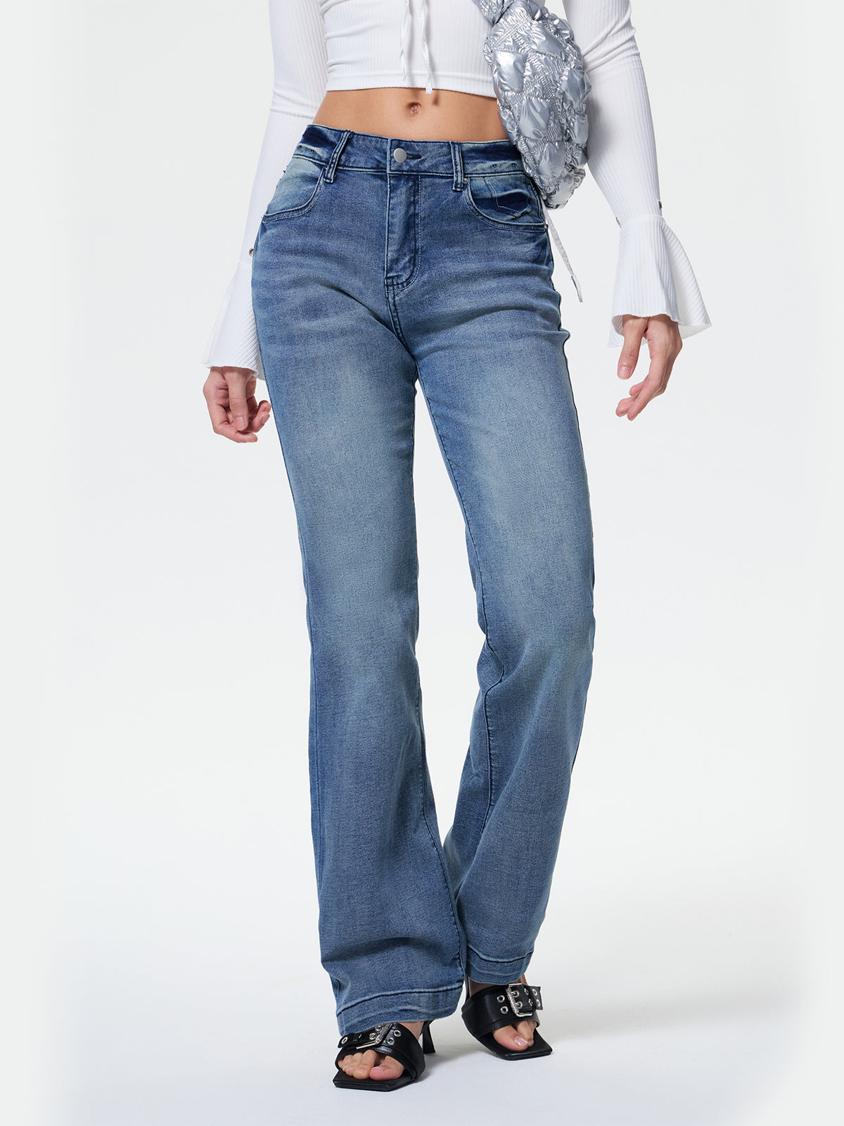 Vintage Denim Y2K Flare Leg Jeans