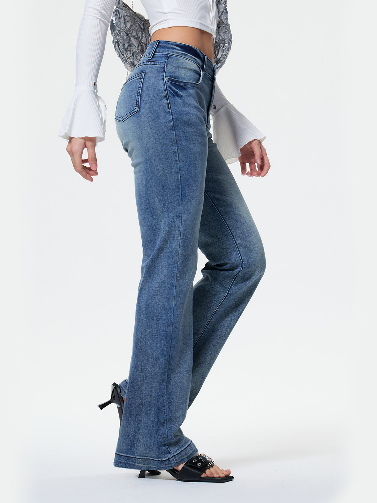 Vintage Denim Y2K Flare Leg Jeans