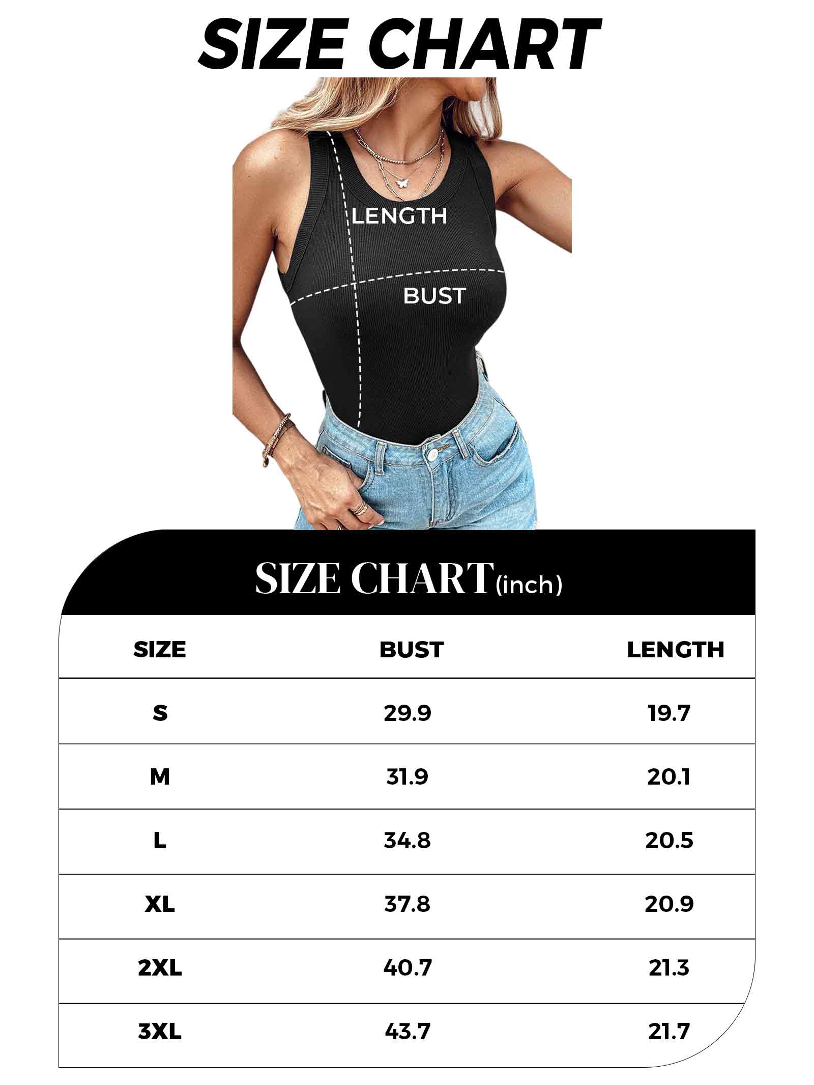 Tank Top with Bra – Ribbed Round Neck