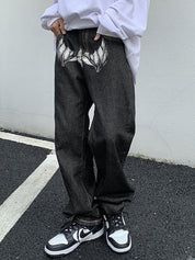 Men's Portrait Print Jeans