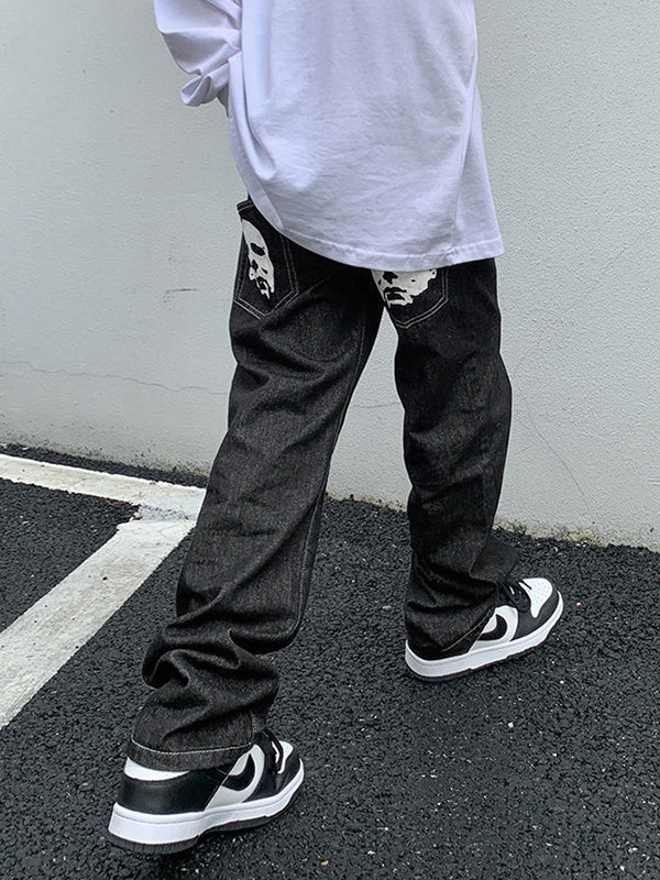 Men's Portrait Print Jeans