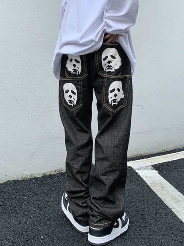 Men's Portrait Print Jeans