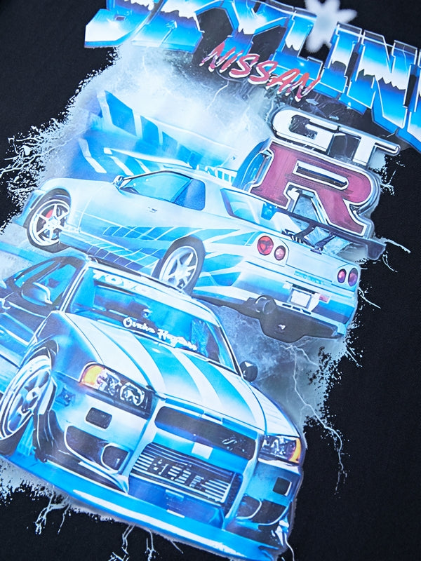 Men's Sports Car Print Washed Tee