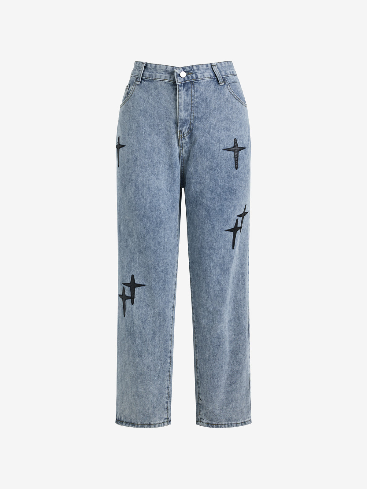 Men's Star Patch Print Jeans