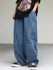 Men's Dark Patchwork Loose Jeans