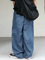 Men's Dark Patchwork Loose Jeans