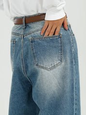 Men's Grind White Design Loose Jean