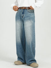 Men's Grind White Design Loose Jean