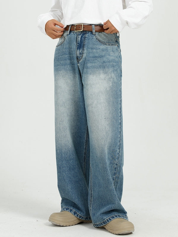 Men's Grind White Design Loose Jean