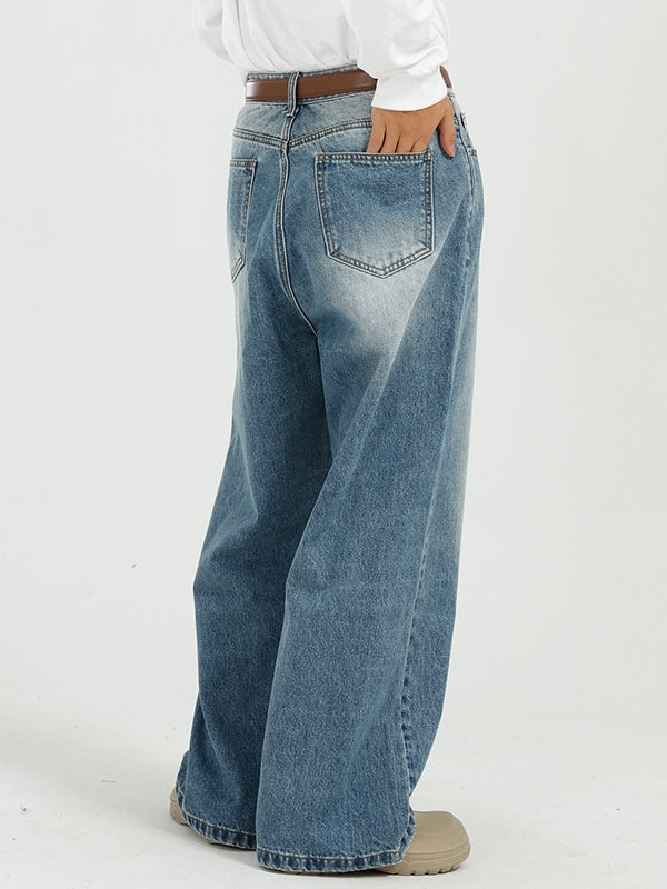 Men's Grind White Design Loose Jean
