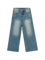 Men's Grind White Design Loose Jean