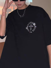 Men's Cross Rhinestone Short Sleeve Tee