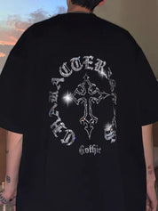 Men's Cross Rhinestone Short Sleeve Tee