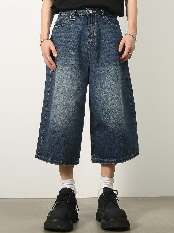 Men's Oversized Cropped Distressed Jean