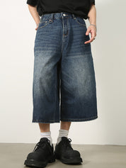Men's Oversized Cropped Distressed Jean
