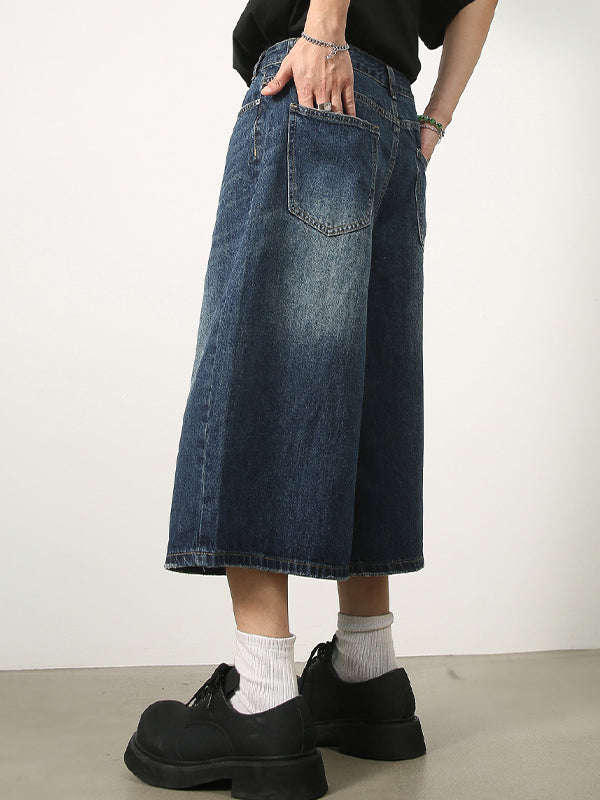 Men's Oversized Cropped Distressed Jean