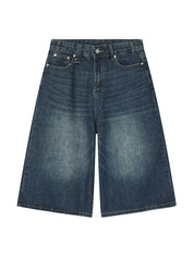 Men's Oversized Cropped Distressed Jean