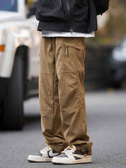 Men's Zip Up Pocket Quick Dry Wide Leg Pants