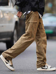 Men's Zip Up Pocket Quick Dry Wide Leg Pants