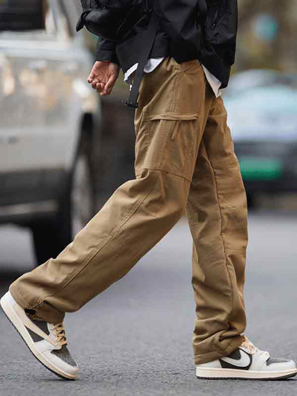 Men's Zip Up Pocket Quick Dry Wide Leg Pants