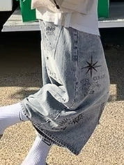 Men's Vintage Graffiti Print Shorts