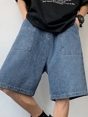 Men's Denim Big Pocket Loose Shorts