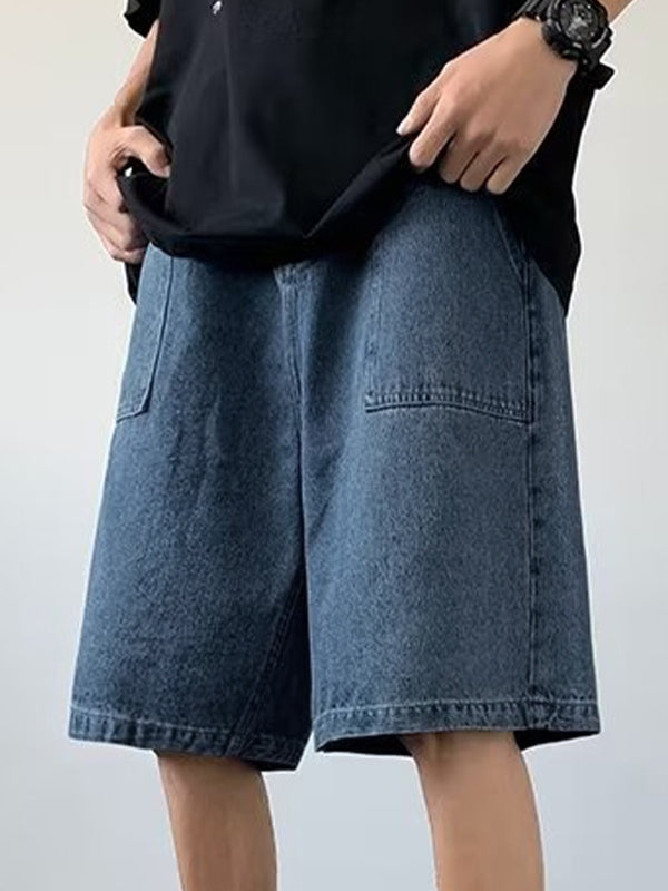 Men's Denim Big Pocket Loose Shorts