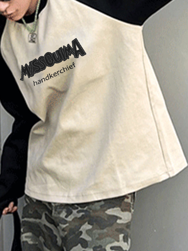 Men's Vintage Print Raglan Loose Long Sleeve Tee