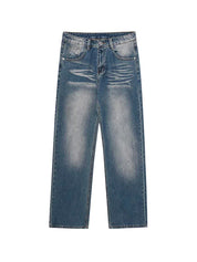 Men's Washed Mopping Loose Jeans