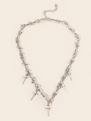 Men's Linked Thorn Dagger Pendant Necklace