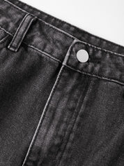 Men's Washed Spider Web Print Loose Jeans