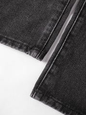 Men's Washed Spider Web Print Loose Jeans