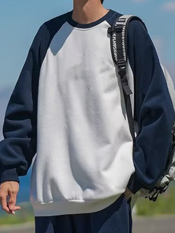 Men's Contrast Color Raglan Long Sleeve Tee