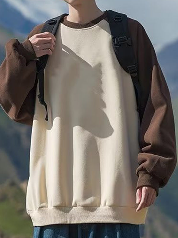 Men's Contrast Color Raglan Long Sleeve Tee