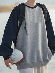 Men's Contrast Color Raglan Long Sleeve Tee