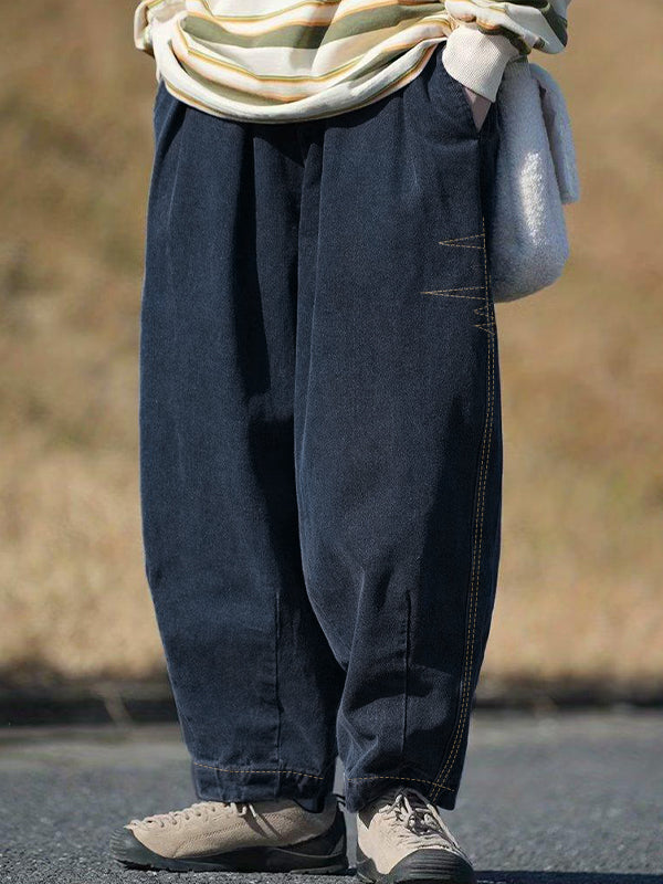 Men's Washed Baggy Lantern Shape Wide Leg Pants