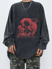 Man's Skull Series Print Long Sleeve Tee