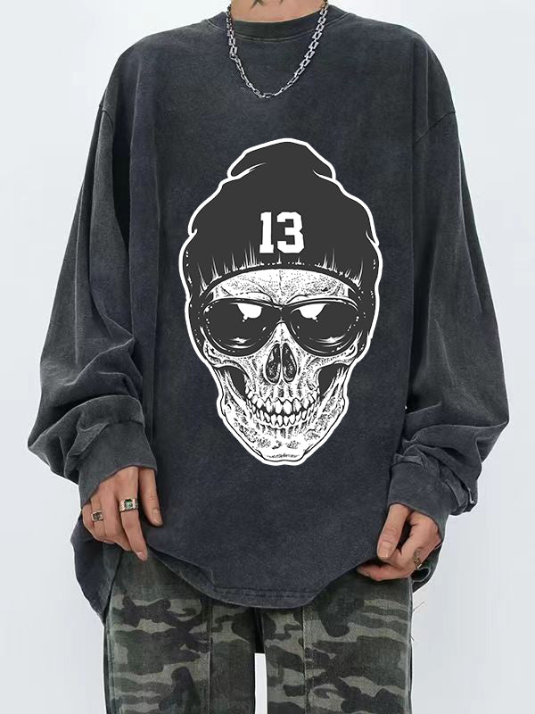 Man's Skull Series Print Long Sleeve Tee