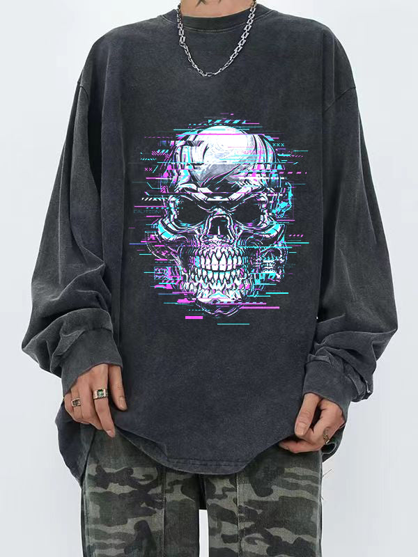 Man's Skull Series Print Long Sleeve Tee